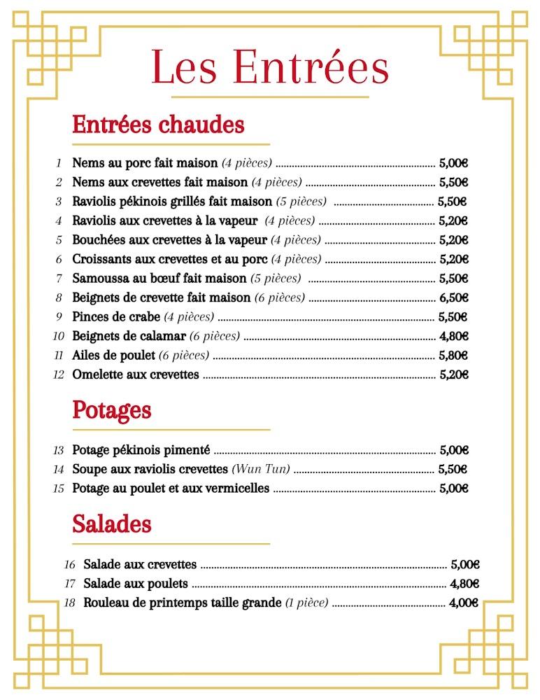 Restaurant Chinois - Pont Sainte Marie - Menu Image 4
